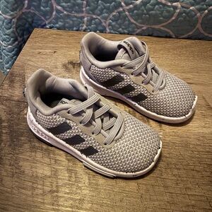 Adidas Kids Gray and Black Sneakers